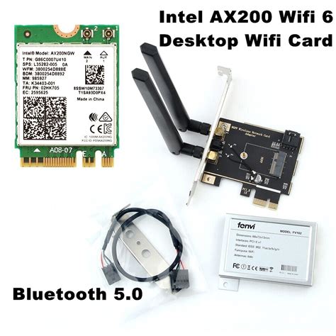Wifi 6 Wireless Card Intel Ax200 Ax200ngw Dual Band Pci E Network