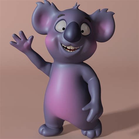 Cartoon Koala Rigged And Animated 3d Model Flatpyramid Images And