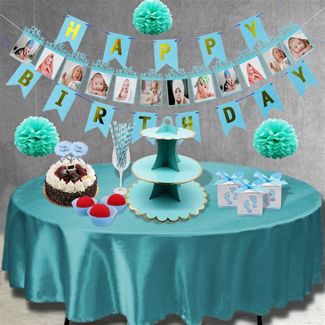 The baby boy birthday decorations offered on sale can be fully customized to your event or party theme with a myriad of options available. It's a Boy Blue Theme Birthday Party Decoration Foil ...