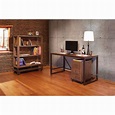 International Furniture Direct Urban Gold Writing Desk with Wood Top ...