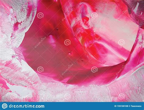 An Encaustic Picture With Soft Pink Blue And Silver Tones Stock Photo