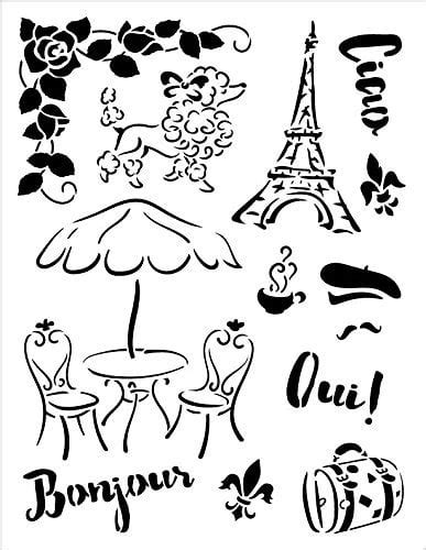 Jadore Paris Stencil By Studior12 French Travel Art Elements Medium 8