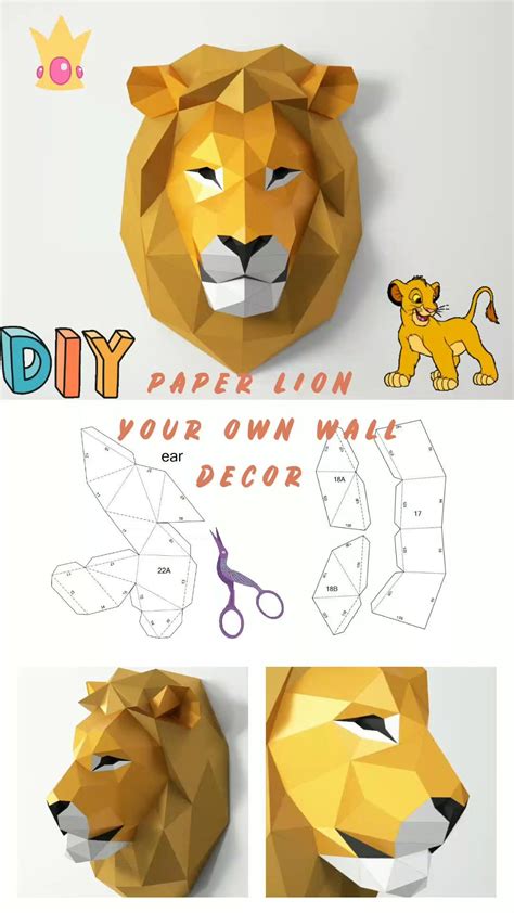 5simple Papercraft Lion Free Template Merolrepudio