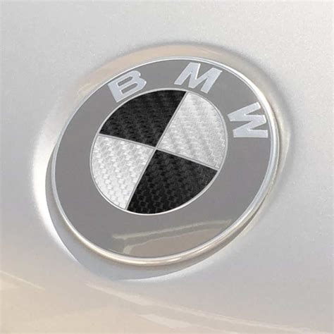Bmw Emblem Logo Overlay Decal Roundels Whiteblack Carbon Fiber
