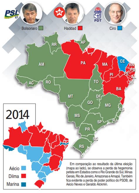 Mapa Eleitoral Mostra Onde Bolsonaro E Haddad Venceram Eleições Diário De Canoas