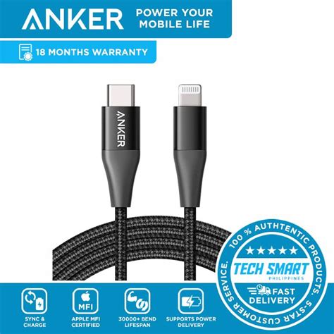 Anker Powerline Ii Usb C To Lightning Cable 3ft Apple Mfi Certified