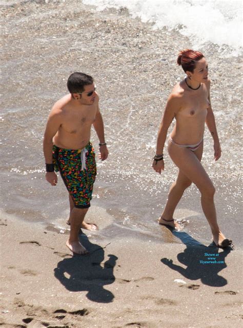 Topless Milf On A Beach Stroll March Voyeur Web