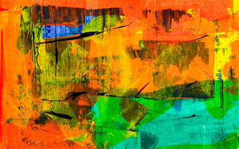 Download 3840x2400 Abstract Colorful Orange Green Theme Painting 4k