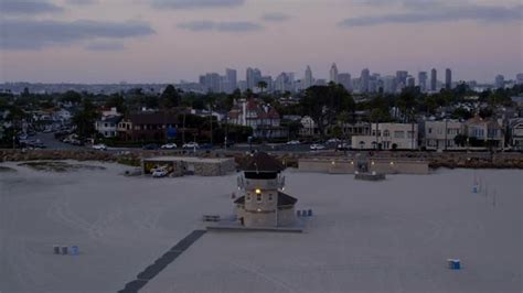 Coronado Central Beach Lifeguard Tower During Sunset And Twilight San