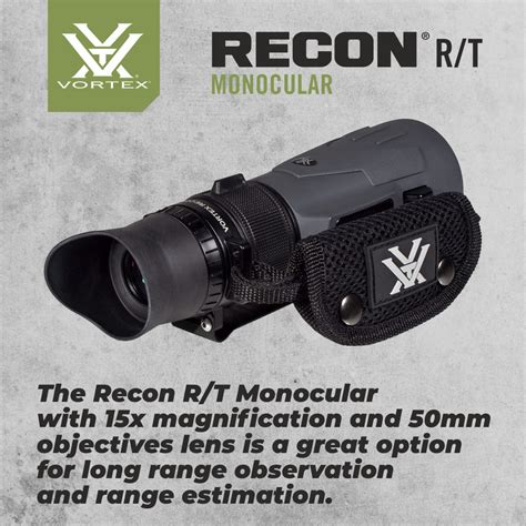 vortex optics recon r t 15x50 rt155 scope monocular with free hat and sports and gadgets