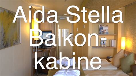 The inside cabins are 13.5 square meters, while the outside cabins are between 14 and 16.5 square meters in size. AIDAstella: Balkonkabine 8250 - YouTube
