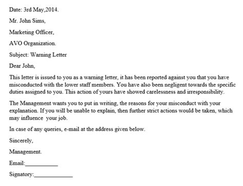 In addition, this letter shall serve as notice that any further misconduct will be viewed. How to Write a Warning Letter to an Employee (+ Template ...