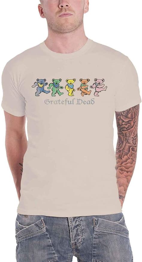 Grateful Dead T Shirt Dancing Bears Band Logo Official Mens Sand