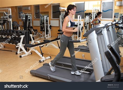 Professional Fitness Instructor Shot In Workout Gym Stock Photo
