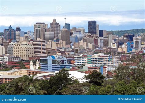 Above View Of City Skyline In Durban South Africa Editorial Photography