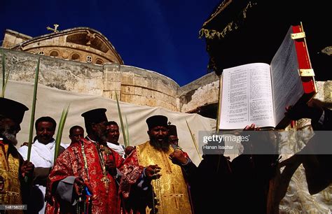 Ethiopian Orthodox Palm Sunday Ceremony Deir Essultan High Res Stock