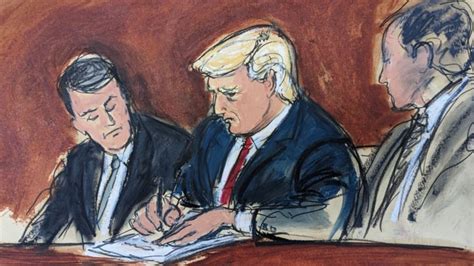 Court Artists On Their Three Very Different Trumps BBC News