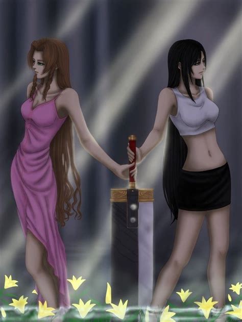 Aerith Gainsborough And Tifa Lockhart Fan Art Final Fantasy Vii