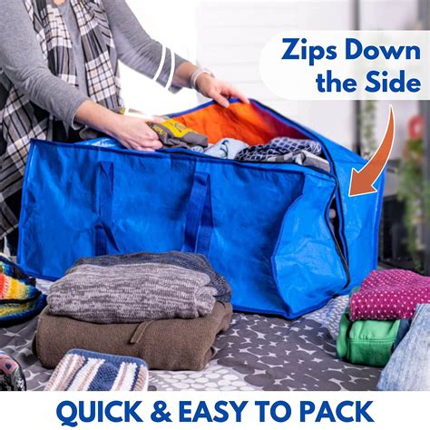 Heavy Duty Storage And Moving Bags 4 Pack Extra Large Clothing Storage Bags Reusable Moving