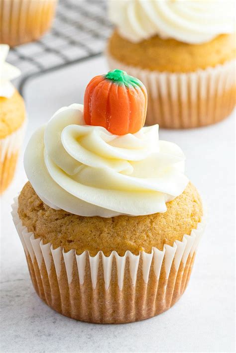 Pumpkin Cupcakes With Cream Cheese Frosting Recipe Girl