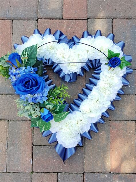 Haus And Garten Artificial Silk Funeral Flower Open Heart Memorial