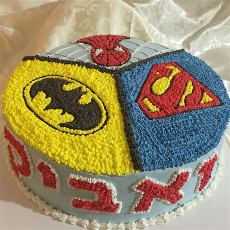 Superhero Cake Spider Man Batman And Superman Piping With Whipped Cream By Sharon Moshe