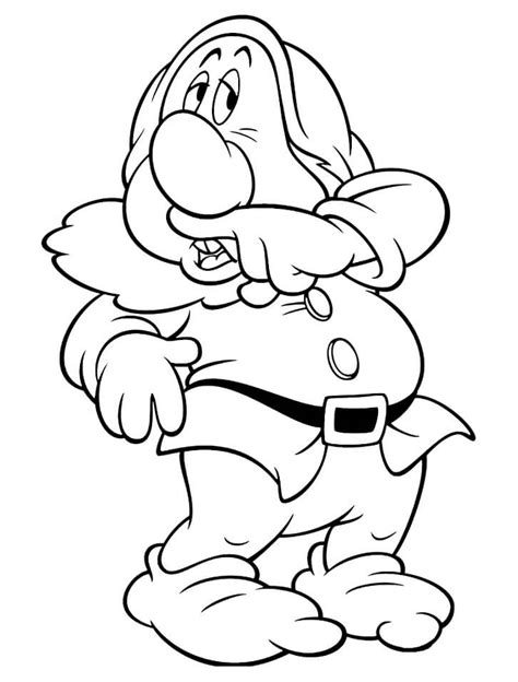 Sneezy Dwarf 1 Coloring Page Free Printable Coloring