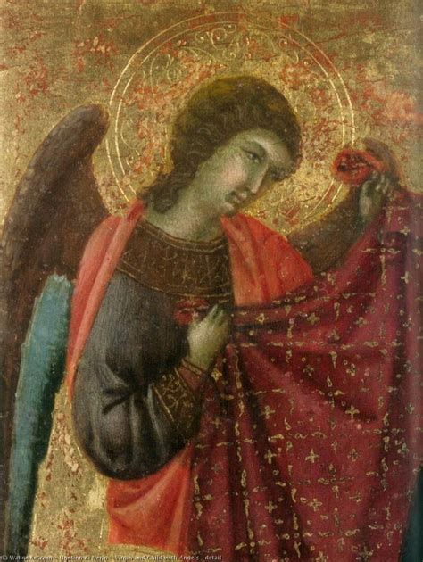 Stampe Di Qualità Del Museo Vergine E Bambino Con Angeli Particolare