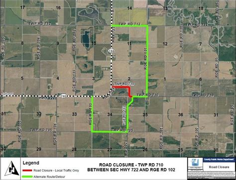 Section Of Township Road 710 Temporarily Closing Thursday For
