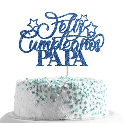 Buy Blue Glitter Feliz Cumplea Os Papa Cake Topper Daddy Birthday Party Decor Happy Her S