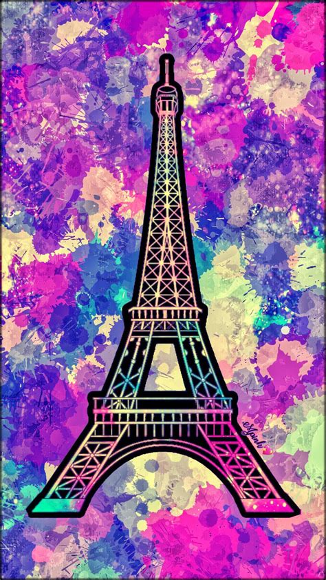 Splattered Eiffel Tower Galaxy Wallpaper Androidwallpaper