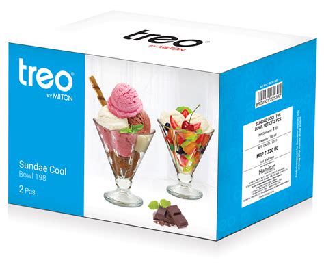 buy sundae cool ice cream bowl 198ml set of 2 treo by milton
