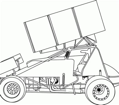 Wingless Sprint Cars Coloring Page Coloring Pages