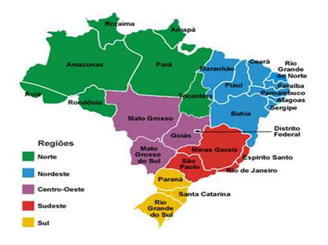 O Ibge Divide O Brasil Em Cinco Regiões Administrativas Ictedu