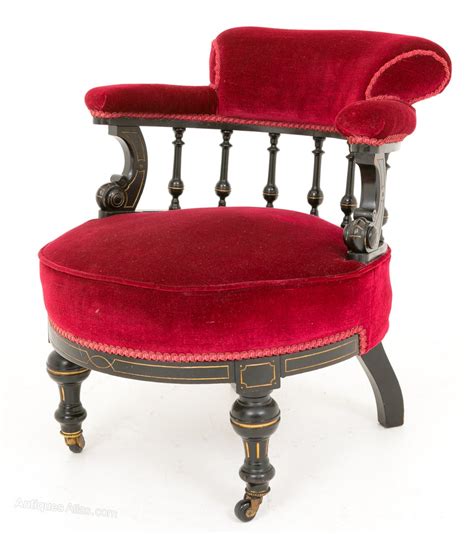 Cross chair tube shares the same lightweight visual language and assembly method with its predecessor, cross chair, but is materially distinct. Victorian Ebonised Tub Chair - Antiques Atlas