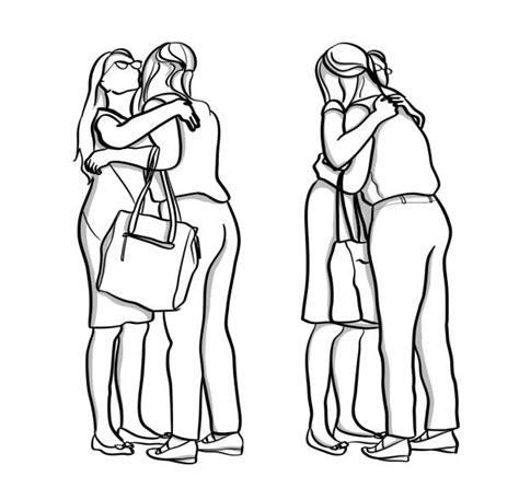 Black And White Friends Hugging Stock Vectors Istock