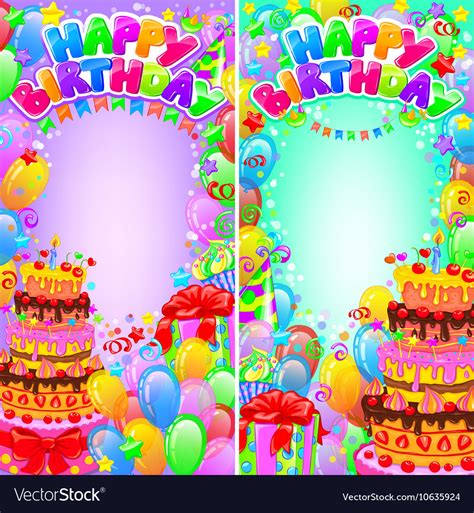 Vertical Banner Birthday Bright With Space For Vector Image
