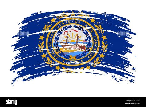 New Hampshire Flag In Grunge Brush Stroke Vector Stock Vector Image