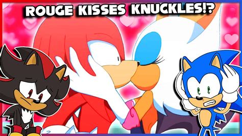 Rouge Kisses Knuckles Sonic And Shadow Reacts To Knuckles Secret