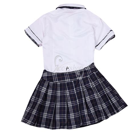 Sexy School Girl Women Naughty Plaid Outfit Fancy Dress Costume Cosplay
