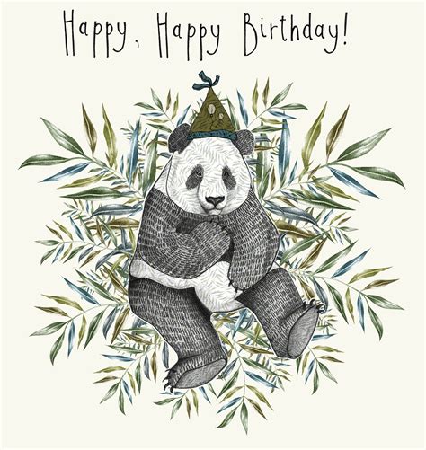 Happy Birthday Card Party Panda Happy Birthday Candles Happy