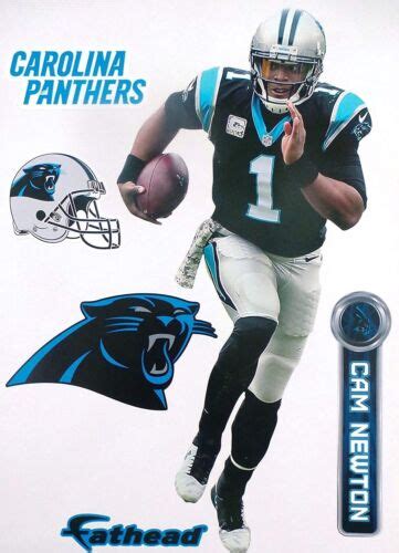 Cam Newton Nfl Carolina Panthers Fathead Vinyl Wall Graphic 16 Inch