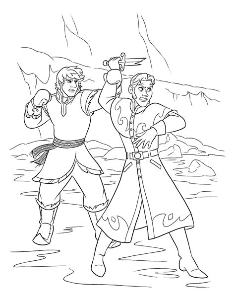 Just feel like wanna draw it after my chaotic week has passed. Coloring page - Kristoff and Hans