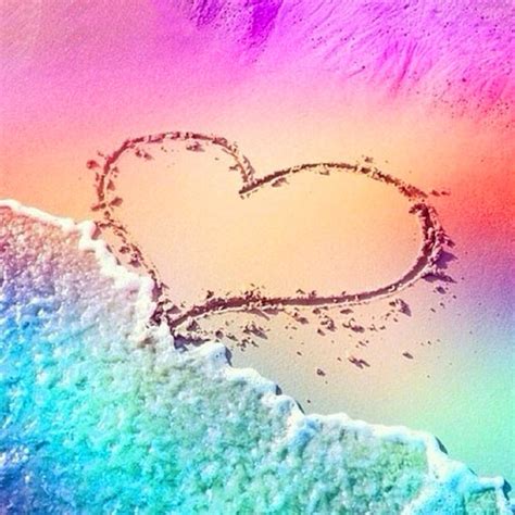 Rainbow Beach Heart Trypaint