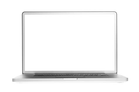 Open Laptop Showing A Blank White Screen Stock Photo Download Image