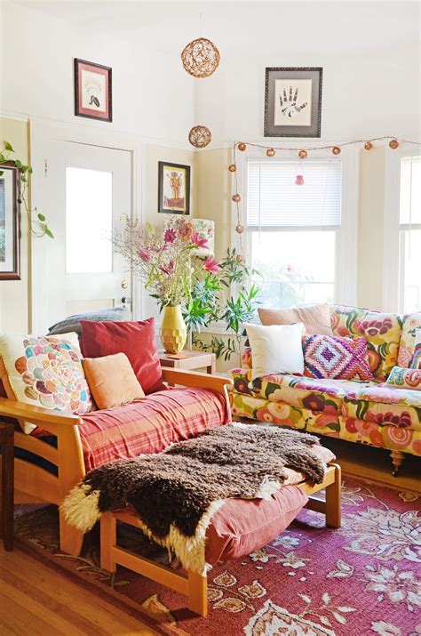 A “hippie Rainbow Boho” Apartment In Oakland Boho Living Room Boho