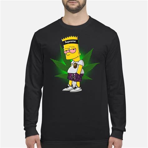 Official Supreme Weed Bart Simpson Shirt Hoodie Tank Top And Sweater