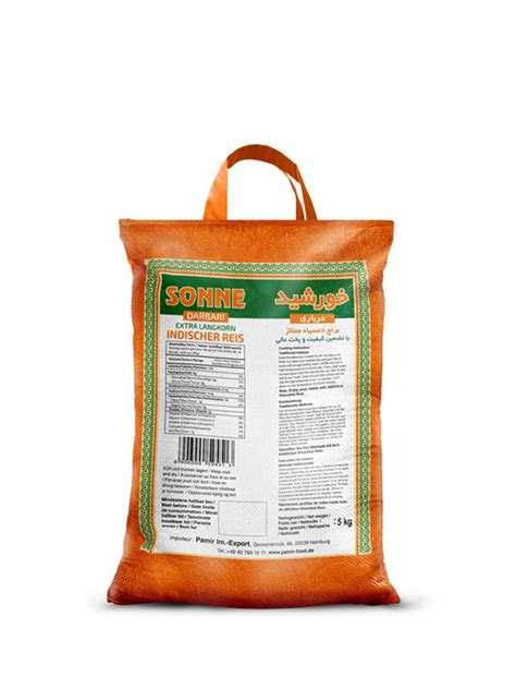 2 zertifikate · ifs · haccp mehr firmendetails. Sonne Darbari Rice 5 kg | Pamir GmbH