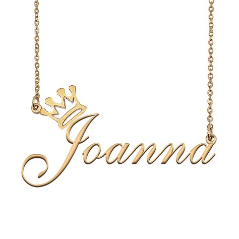 Joanna Name Necklace With Crown Name Necklace Gold Custom Etsy Uk