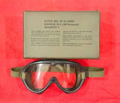 Wwii M1944 Goggles 1945 Usn Minty Set 2 Ebay